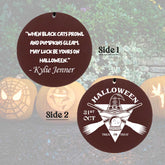 Custom Halloween wind chime with witch silhouette charm